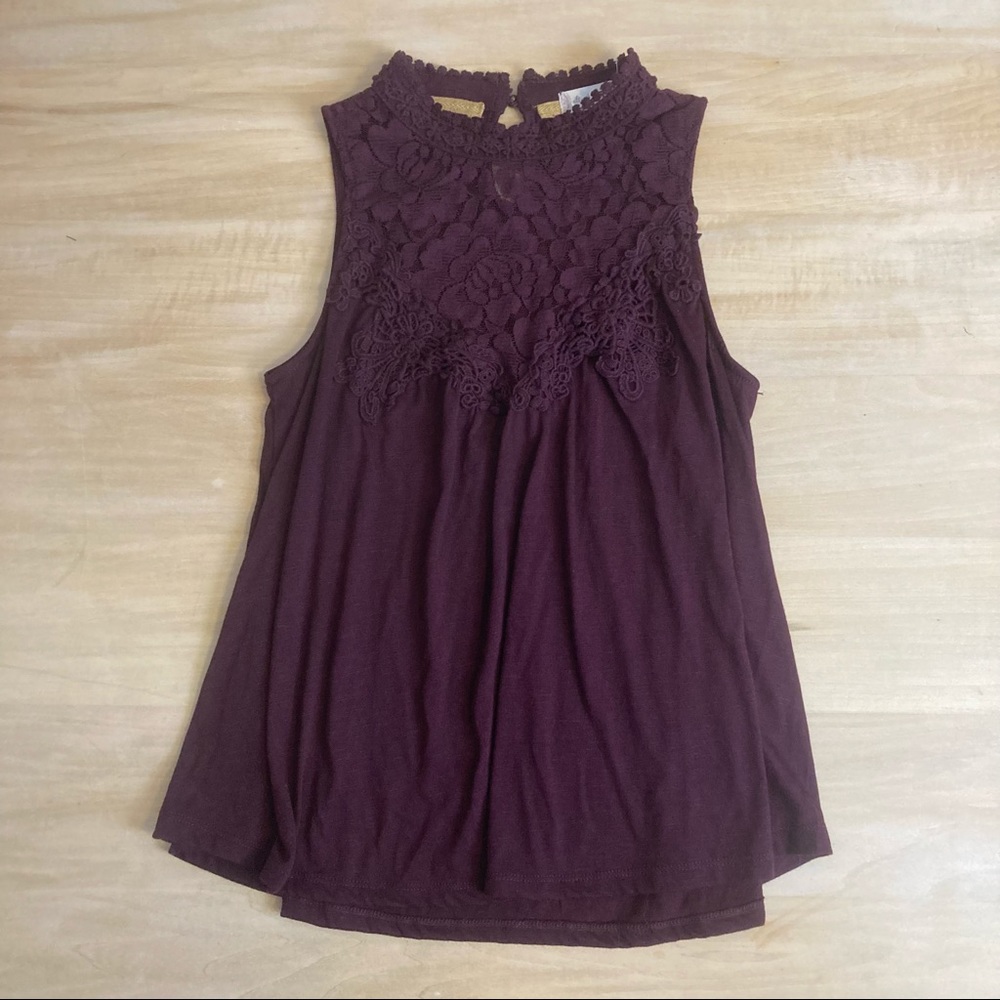 Altar’d State Burgundy Top w/ Lace Detail